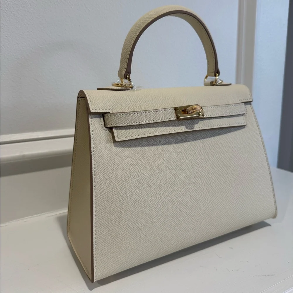 The Kinsley 25 - Vanilla Cream - Top Handle Satchel Bag